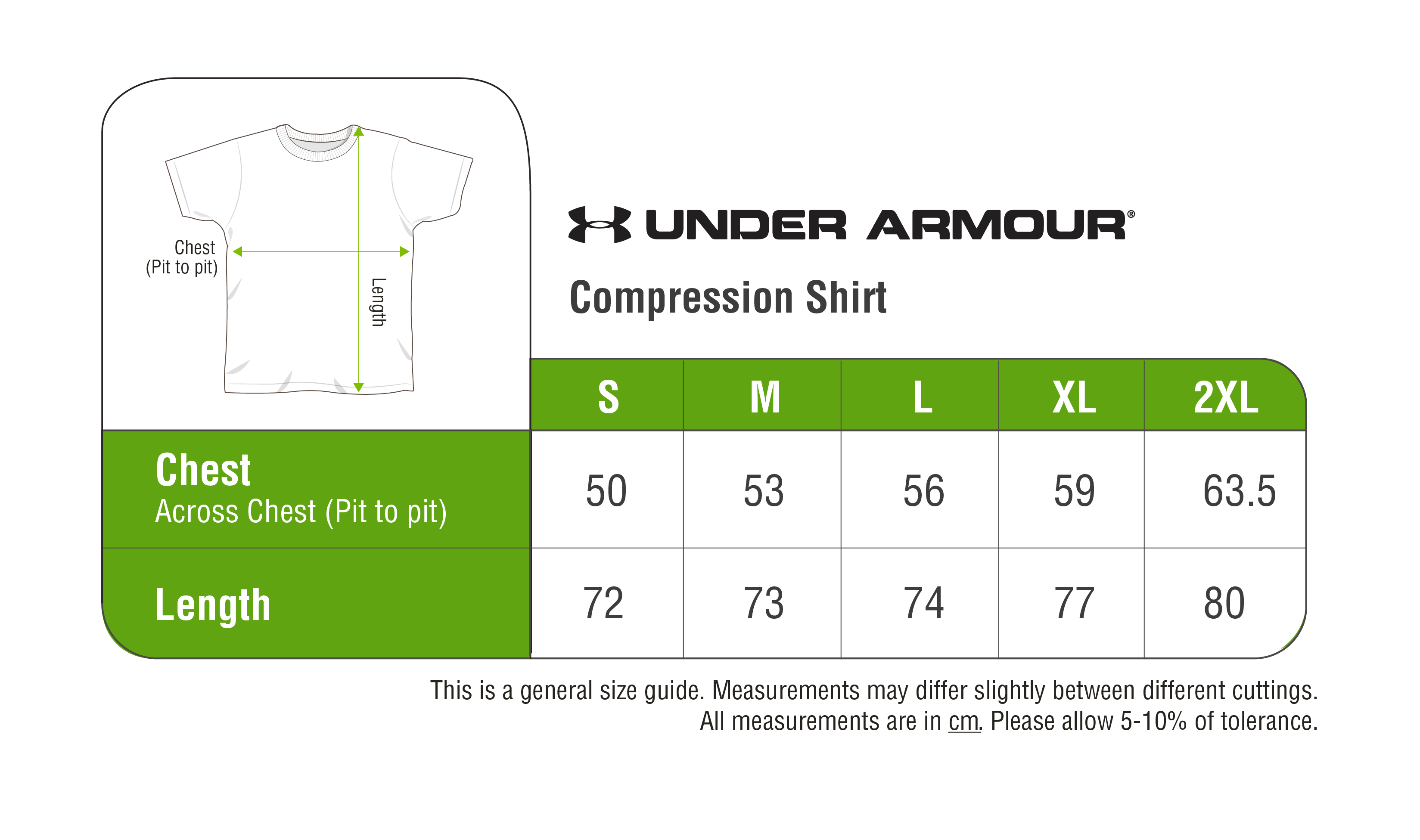 under armour compression shirt sizes