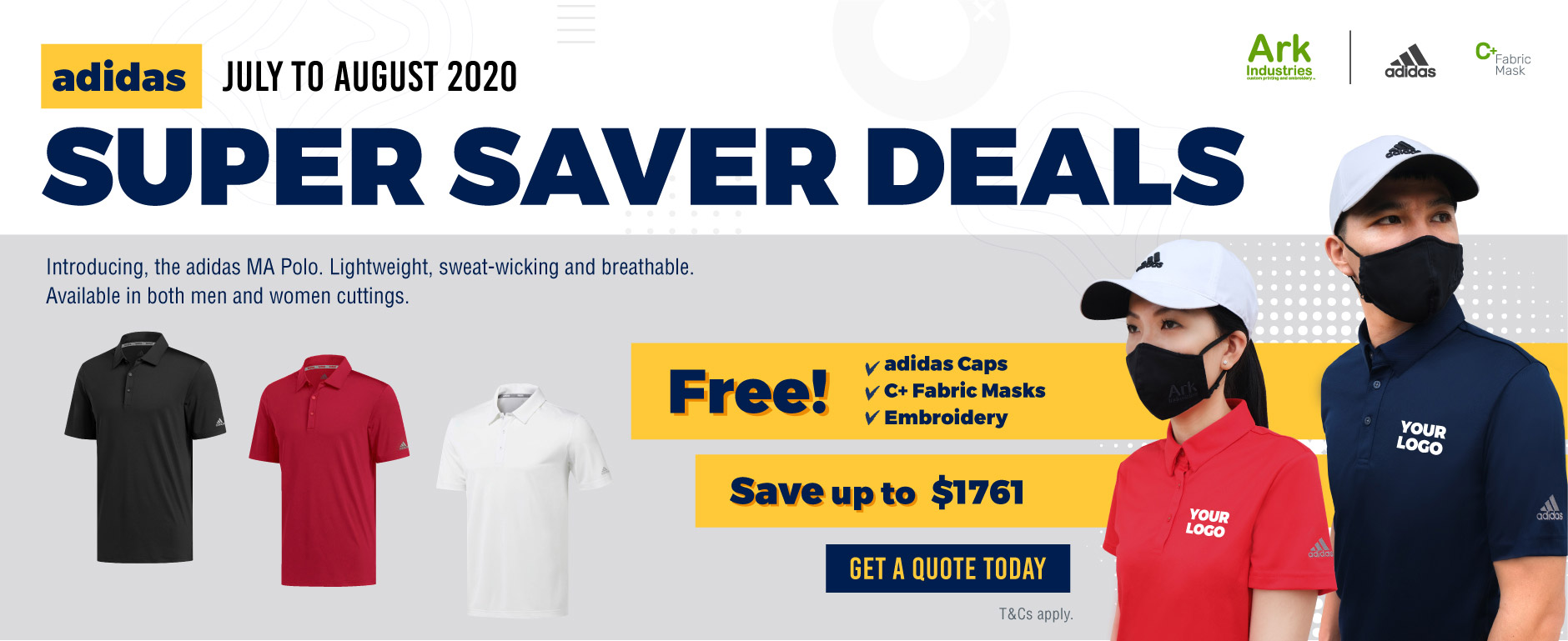 adidas Super Saver Deals - adidas MA Polos - Ark Industries