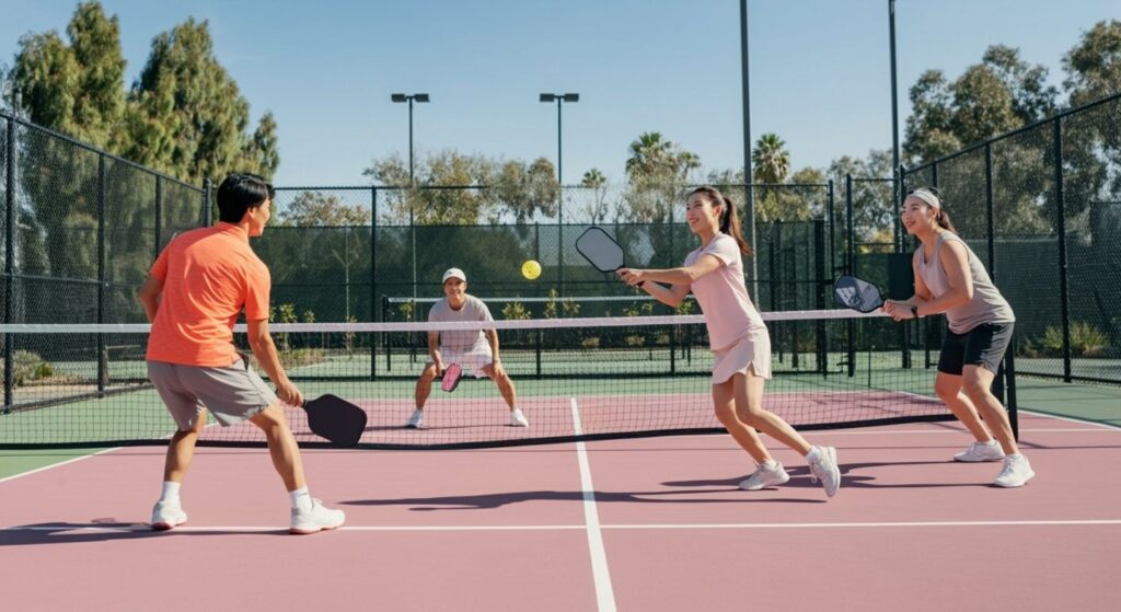 team pickleball play with high quality embroidery uniforms